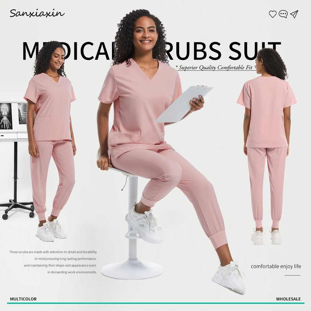 Hospital Scrubs Sets Doctor Nursing Uniform Suit for Male Female Dental Clinic Supplies Nurse Uniforms Women Medical Accessories