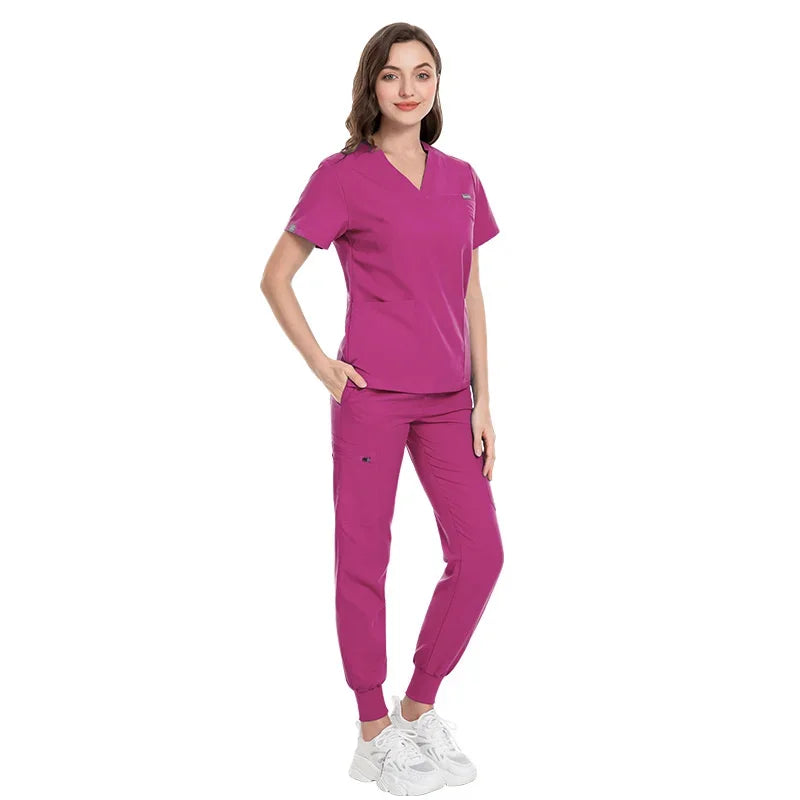 Women Scrubs Sets Nurse Accessories Medical Uniform Slim Fit Hospital Dental Clinical Workwear Clothing Surgical Overall Suits