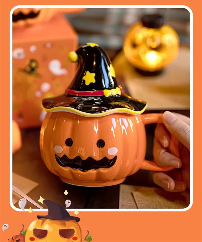 Cute Gift Cup Funny Pumpkin Magic Hat Mug Practical Souvenirs for Girlfriends Couple Ceramic Water Cup