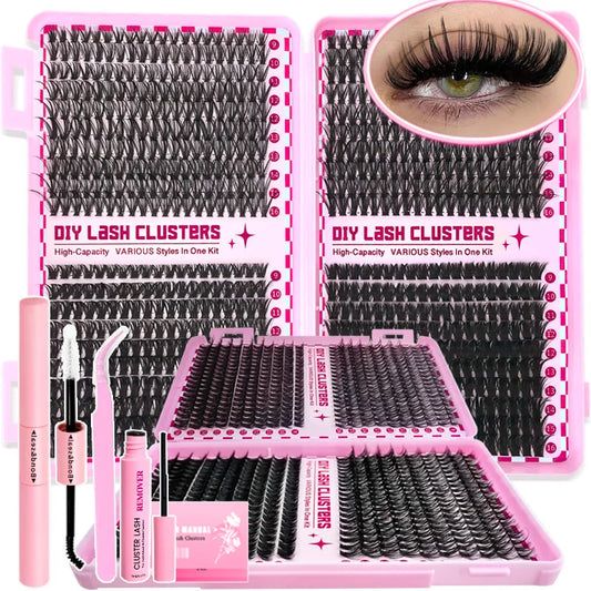 30D+40D+60D+80D False Eyelashes Set 9-16mm MIxed Individual False Eyelashes with Lash Applicators
