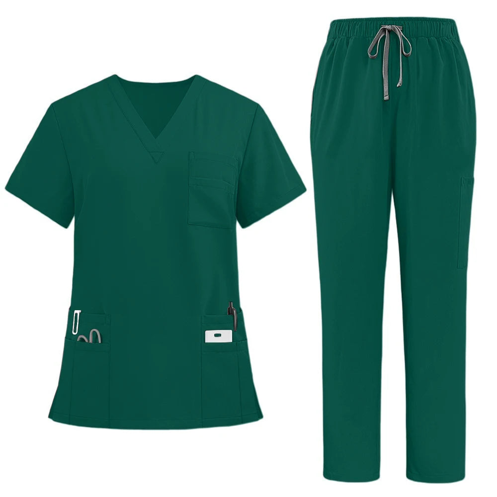 Doctor Nurse Scrub Set Hospital Uniforms Clinic Medical Surgeon Nursing Clothes Dental Pediatric Beauty Salon Work Suit S23