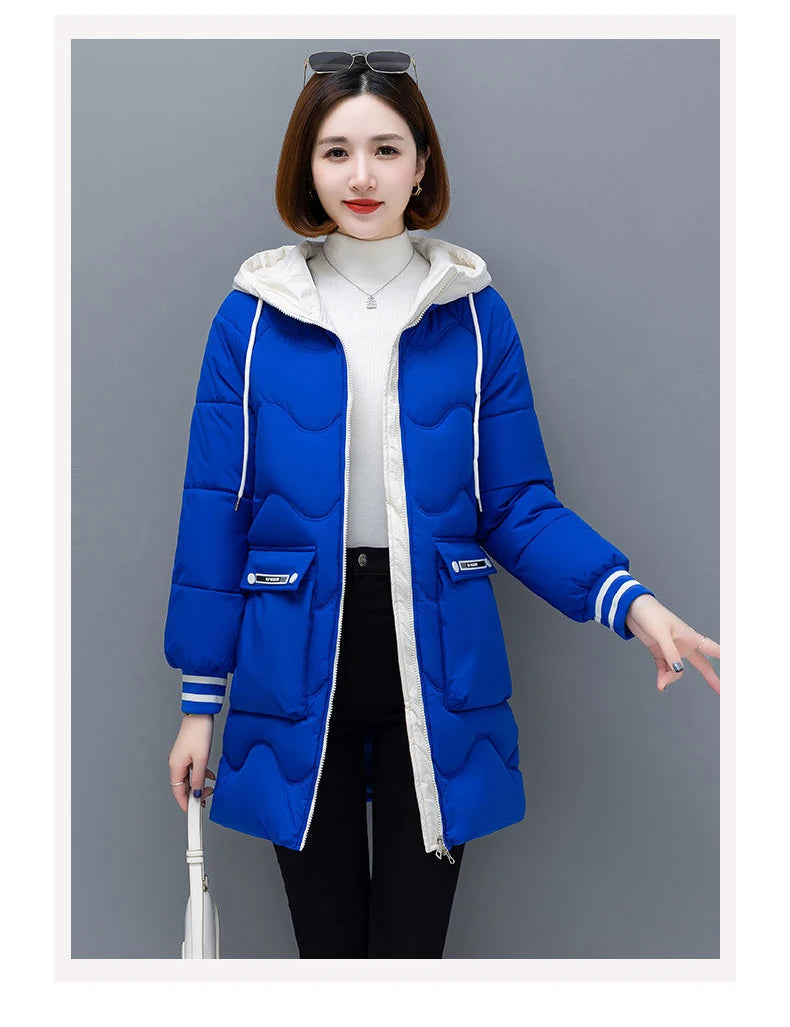 Long Winter Jacket Women Down Cotton Coats New Cotton Padded Puffer Parka Coat Women Hooded Outwear Thicken Warm Jacket 4XL