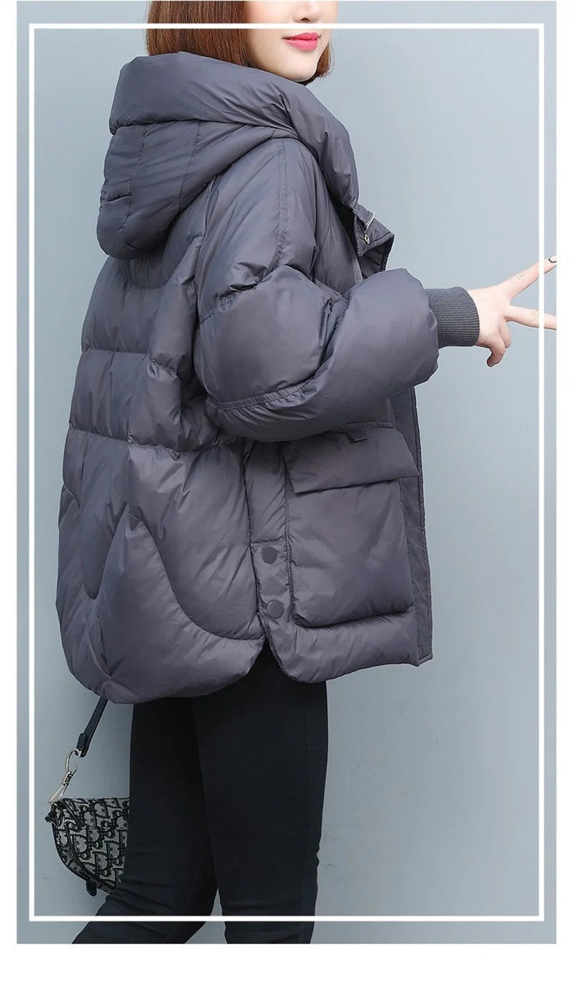 Winter Clothes Women Basic Jackets Warm Thick Down Cotton Jacket Female Short Hooded Fashion Padded-Cotton Jacket Parkas