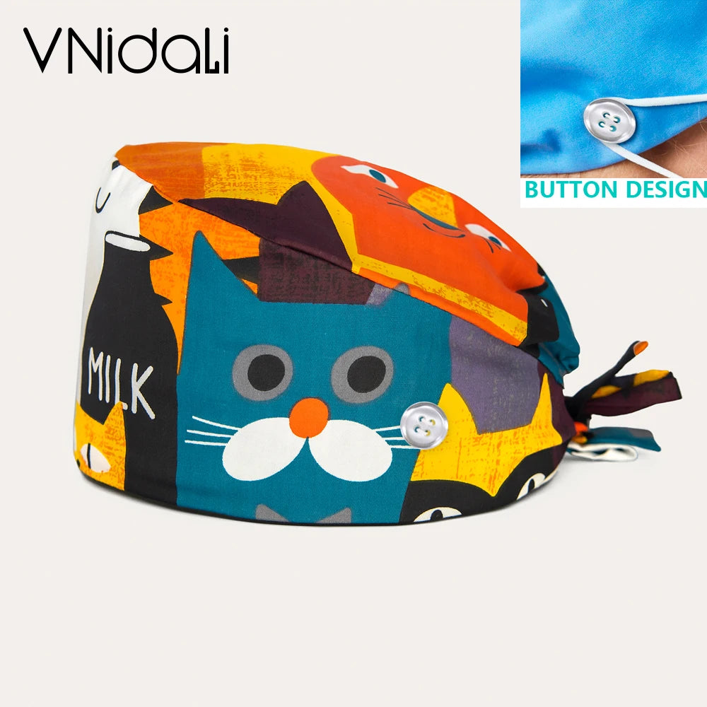 Scrubs Caps for Women and Men gorro quirofano mujer pet shops Caps Work Hats beauty salon nursing accessories lab staff cap