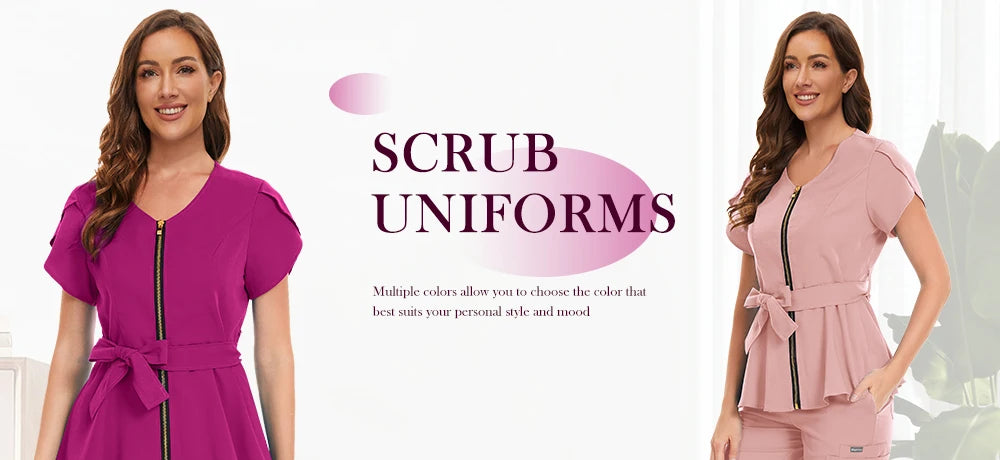 Medical Scrub Set Hospital Staff Uniform Doctor Nurse Surgical Uniforms Woman Pet Grooming Healthcare Nursing Scrub Articles Set
