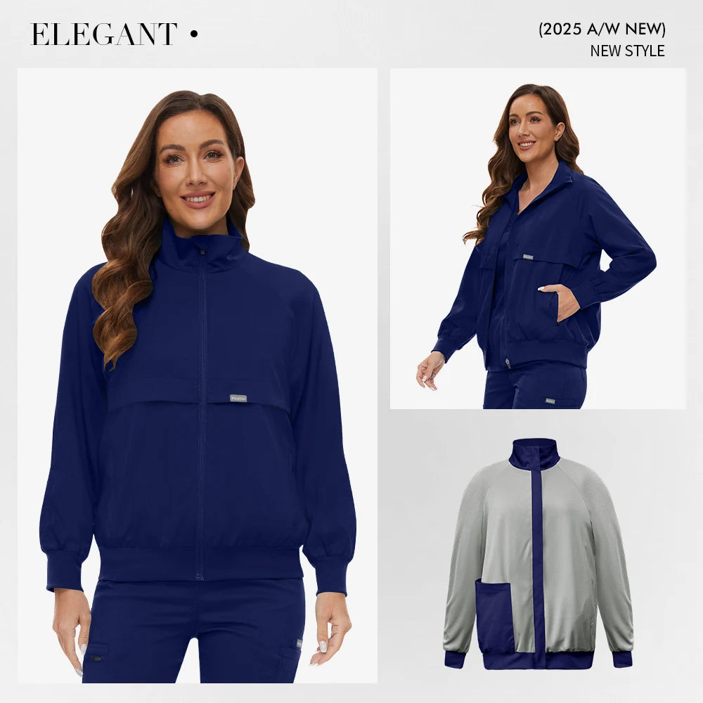Long Sleeved Pet Scrub Jacket Outfit Surgery Doctor Nurse Coat Hospital Nursing Staff Uniforms Autumn Winter Dentistry Work Wear
