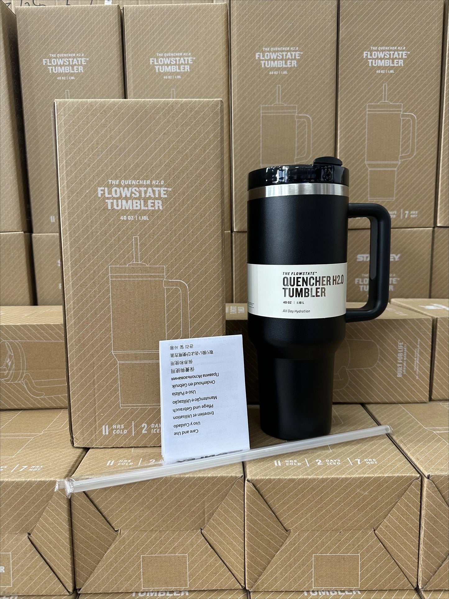 40oz Stainless Steel Vacuum Mug Double-Wall Insulated Travel Cup with Handle Straw Lid for Hot And Cold Beverages