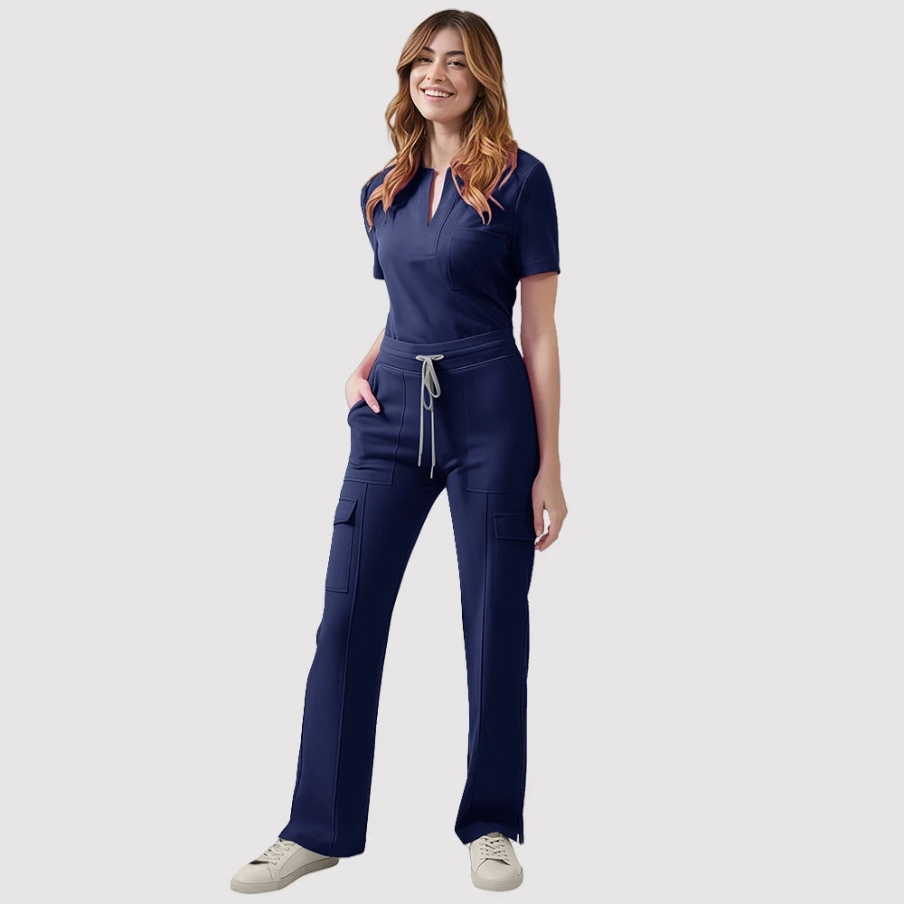 New Scrubs Uniform Multi Short Sleeve Tops Pants Hospital Set Women Pet Shop Doctor Scrub Medical Surgery Workwear Scrub Suit