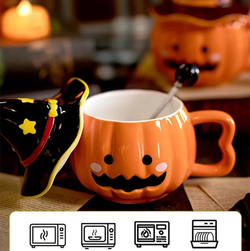 Cute Gift Cup Funny Pumpkin Magic Hat Mug Practical Souvenirs for Girlfriends Couple Ceramic Water Cup