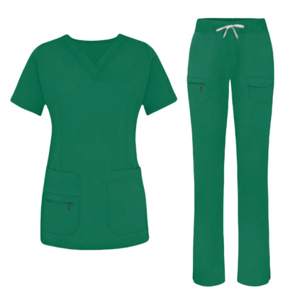 Surgical Uniforms Woman Medical Blouse Strechy Scrubs Top+pant Sets Medico Clothes for Doctors Nurses Clinical Medical Uniform
