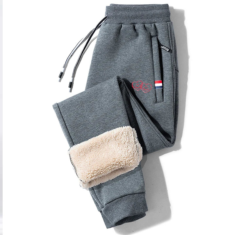 Winter Pants Men Lambswool Warm Thick Casual Thermal Sweatpants Male Trousers Brand Fashion Men Joggers Plus Size