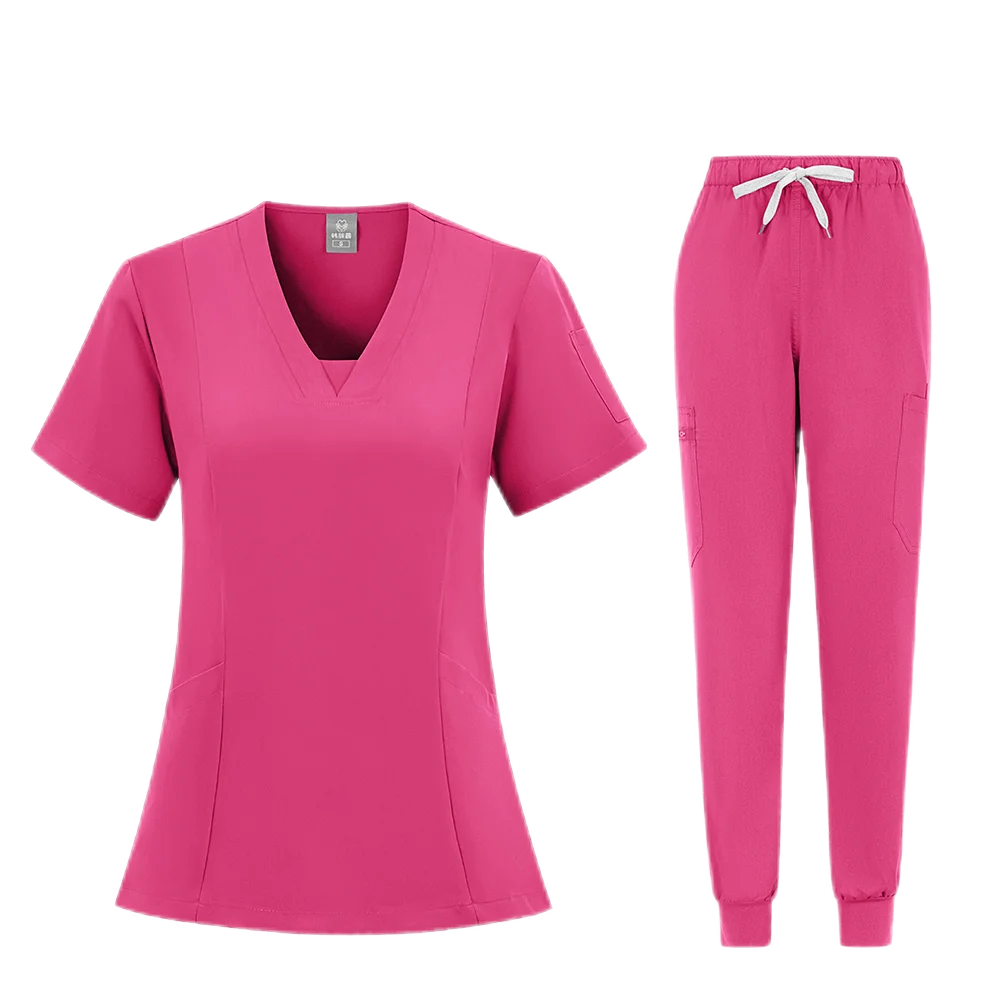 New Straight Pants Scrubs Set Medical Uniforms Stretch Tops with Pocket Nurse Uniform Surgery Suits Nursing Workwear Accessories