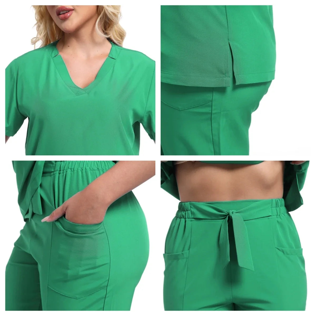 Plus Size New Style Working Scrubs Set Women Pet Nurse Uniforms Solid Color Beauty Salon Work Uniforms Medical Uniforms Workwear