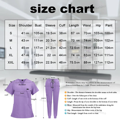 Wholesale Price Clinical Uniform Woman Hospital Doctor Work Wear Nurse Medical Clothing Short Sleeved Top Jogging Pants Set Mens