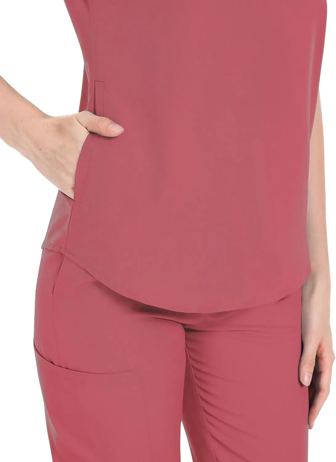 niaahinn Scrubs Set for Women Nurse Uniform Jogger Suit Stretch Top & Pants with Multi Pocket for Nurse Esthetician Workwear