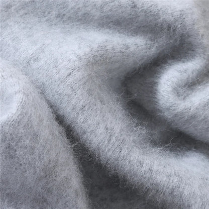 Autumn Winter Sweater Pullover Women's Clothing 100% Mink Cashmere Sweater Pullover O-Neck Basic Long Sleeve Warm Fleece Knitted