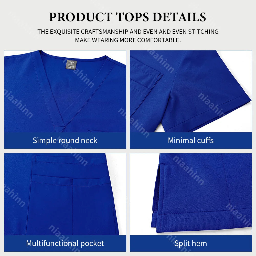 Medical Care Clothes Handwashing Uniform Nurse Suit Short Sleeved Hand Brushing Pet Dentist Nurse Work Clothes Men Nurse Uniform