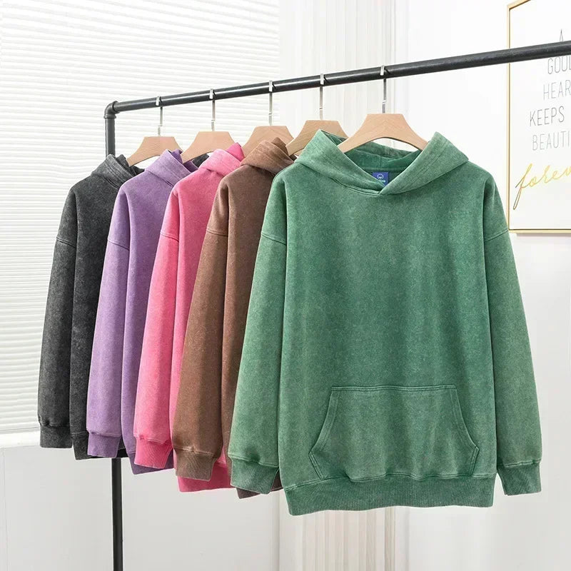 Autumn Winter Vintage Hoody Hoodies Men Hooded Hip Hop Streetwear Sweatshirts Couple Sports Solid Casual Sweatshirt Hoodie