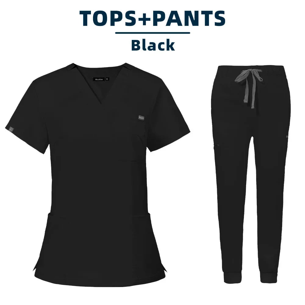 Women Scrubs Sets Nurse Accessories Medical Uniform Slim Fit Hospital Dental Clinical Workwear Clothing Surgical Overall Suits