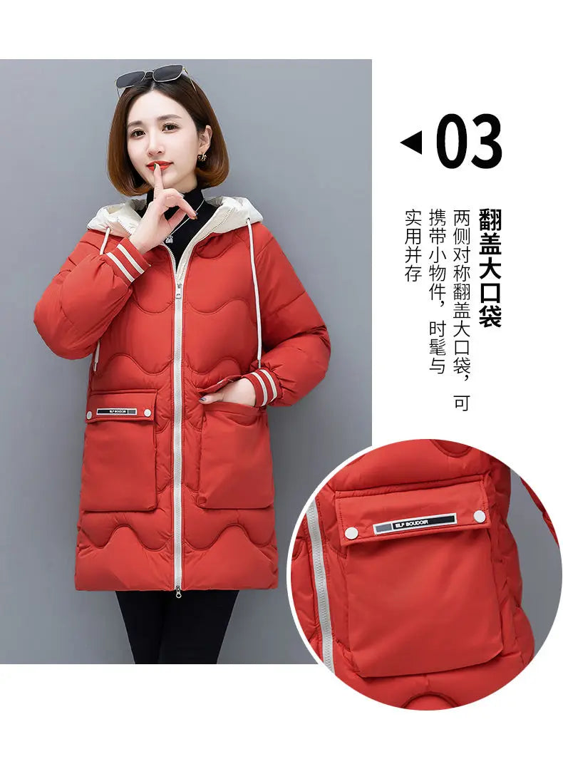 Long Winter Jacket Women Down Cotton Coats New Cotton Padded Puffer Parka Coat Women Hooded Outwear Thicken Warm Jacket 4XL