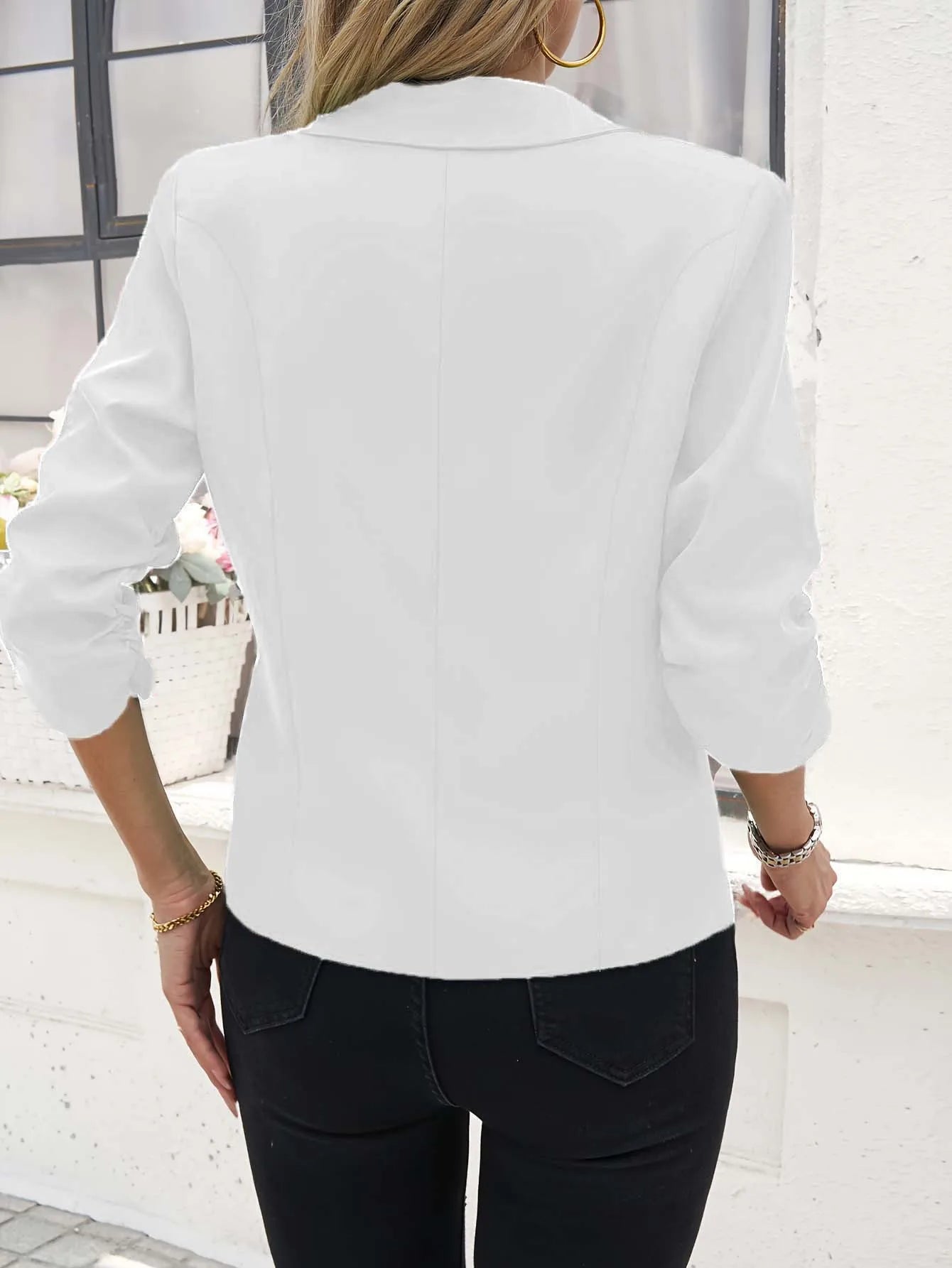 Women's Suit Jacket Formal Seven Quarter Sleeved Suit Business Casual Workwear Blazer