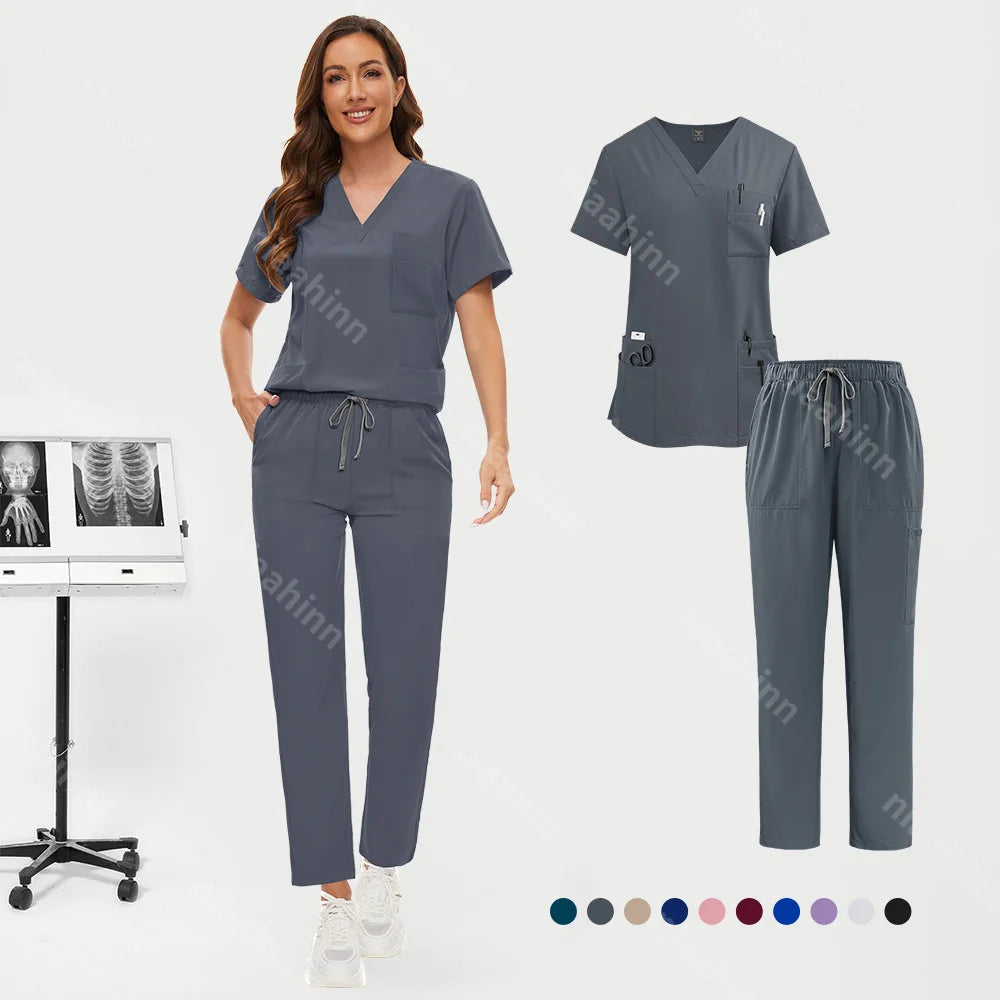 Medical Care Clothes Handwashing Uniform Nurse Suit Short Sleeved Hand Brushing Pet Dentist Nurse Work Clothes Men Nurse Uniform