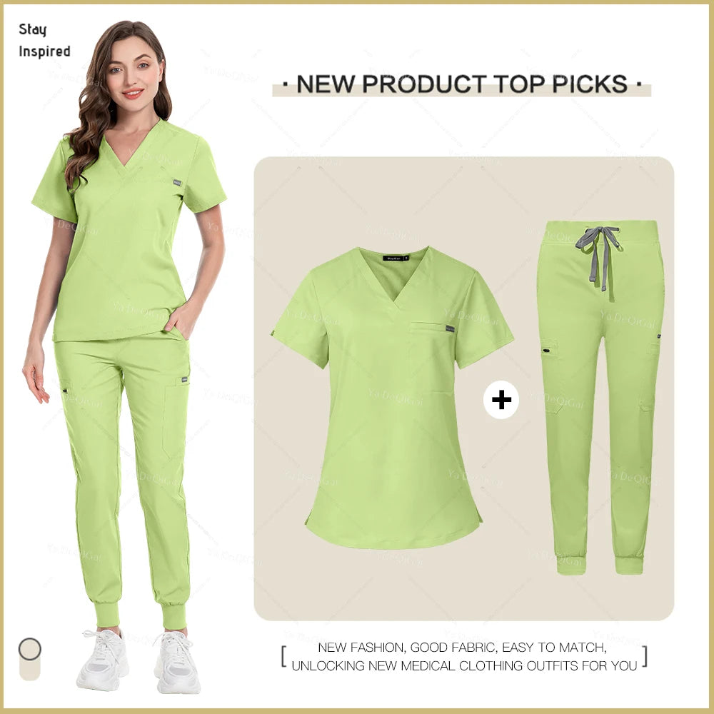New Nurse Uniforms Women Men Casual Jogger Pants Set Pharmacy Work Clothes Medical Hospital Doctor Nursing Uniform High-end Suit