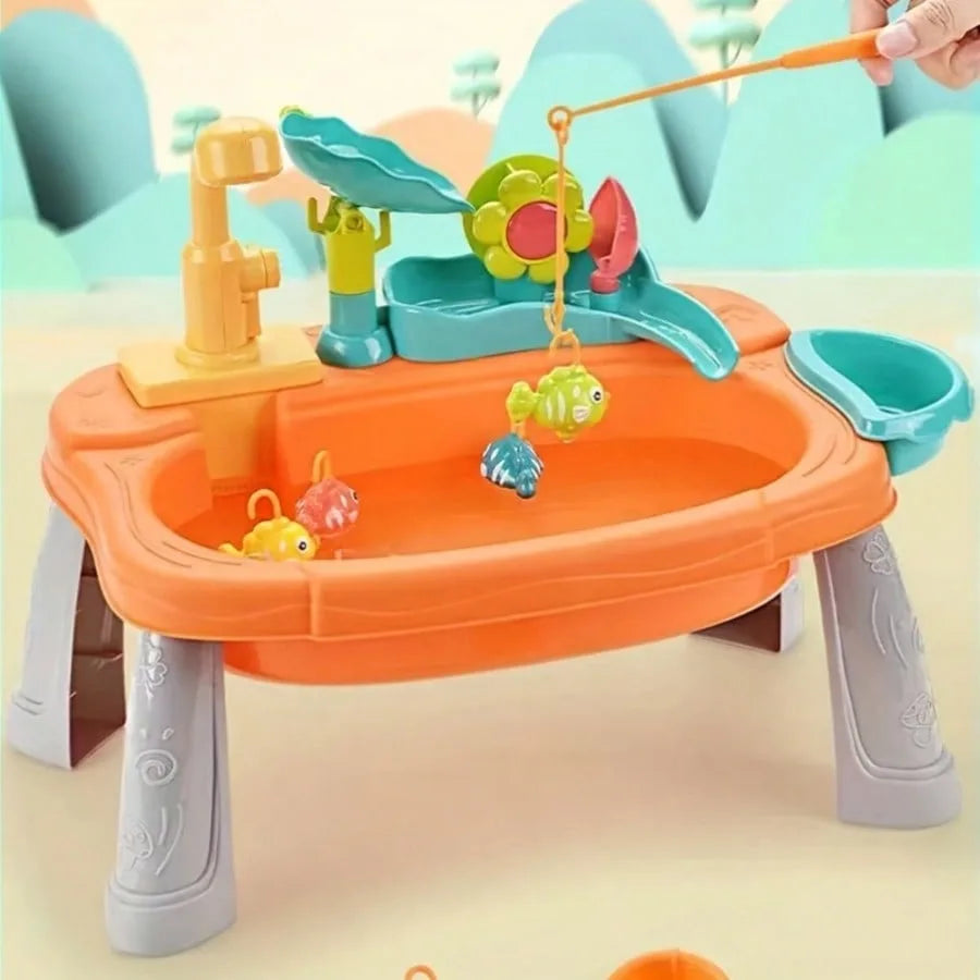 Play Sink With Running Water, Mini Water Table For Toddlers, Upgraded Faucet And Play Dishes, Children Electric Dishwasher Toy