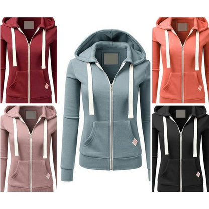 2024 Spring and Autumn New Women's Personalized Casual Cardigan Zipper Hoodie Korean Edition Fashion Outdoor Jogging Sportswear