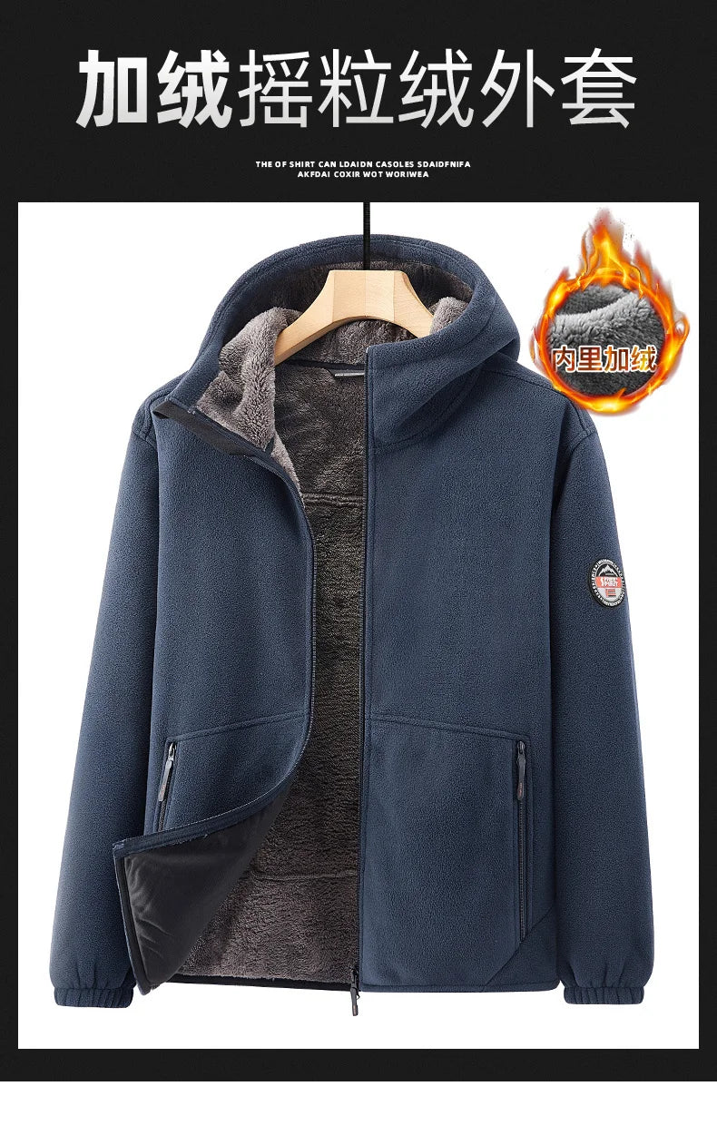 Winter Hoodies Men Outdoor Military Thick Warm Polar Fleece Jacket Camping Hiking Jackets For Streetwear Casual Coats Men Parkas