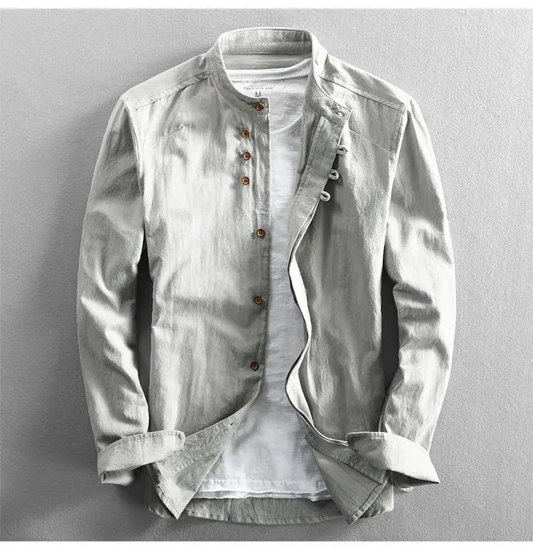 Plus Size 6XL 7XL Men's Casual Cotton Linen Shirt Formal Retro Long Sleeve Soft Loose Shirts Male Oversized Clothing Shirts Tops