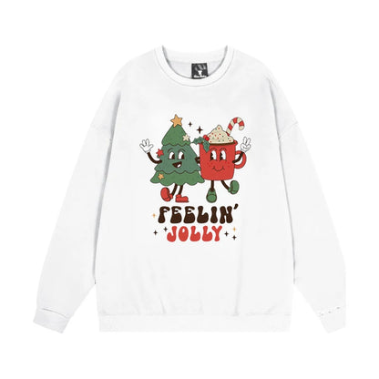 Cute Cartoon Christmas Sweatshirt Autumn Winter Women Merry Christmas Graphic Tops Long Sleeve Funny Xmas Holiday Pullover Gift