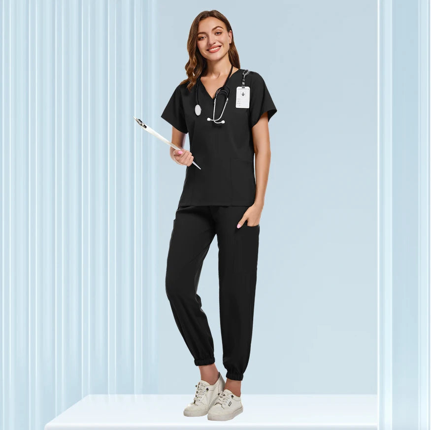 Unisex Doctor Medical Uniforms Men Women Nursing Clothes Beauty Costume Nursing Scrubs Sets Dentist Workwear Clinical Tops Pants