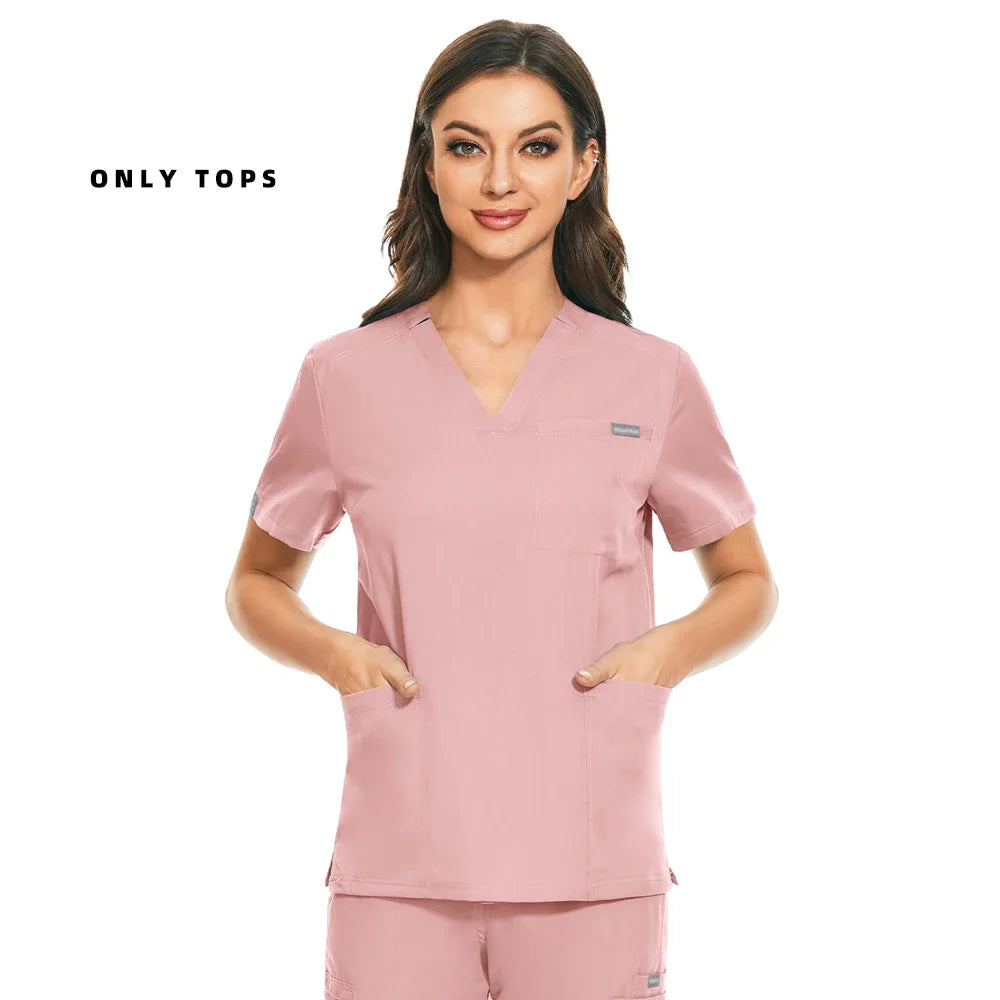 Medical Uniform Lab Clothes Women Mens Scrubs Tops Nurse Nursing Uniform Vet Costume Spa Workwear Hospital Surgery Work Shirts