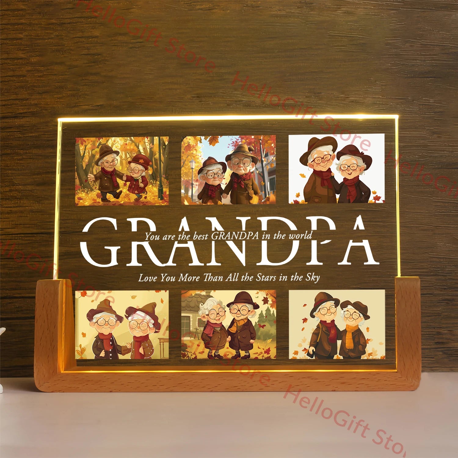 Personalized Custom Photo Text 3D Acrylic Lamp Customized NightLight for MOM DAD LOVE Family Friend Birthday Festival Day Gift