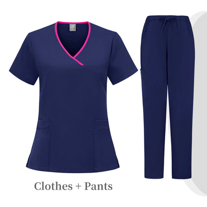 High quality color doctor nurse uniform scrubbing set Medical clothing Beauty salon work quick drying women's medical