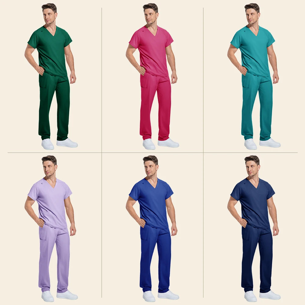 Nurse V-neck Scrubs Uniform Unisex Scrub Joggers Nurses Accessories Quick-drying Hospital Uniforms Nursing Articles Workwear Men