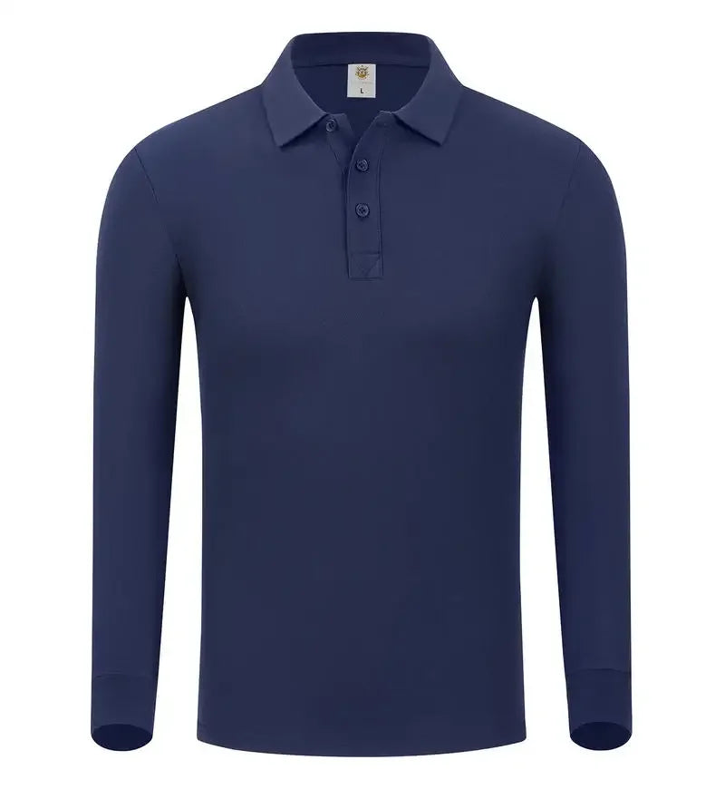 S-7XL Fashion Sportswear High Quality New-Design Men's Polos Shirts Long Sleeve 100% Cotton Casual Polos Customized Your LOGO