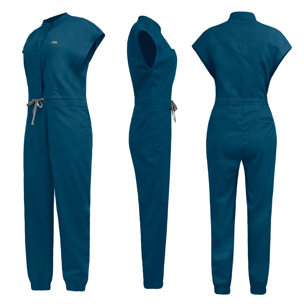 New Nurse Clothing Jumpsuits Medical Surgical Coverall Uniforms Beauty Salon SPA Clinic Pet Scrub Workwear High Quality Bodysuit