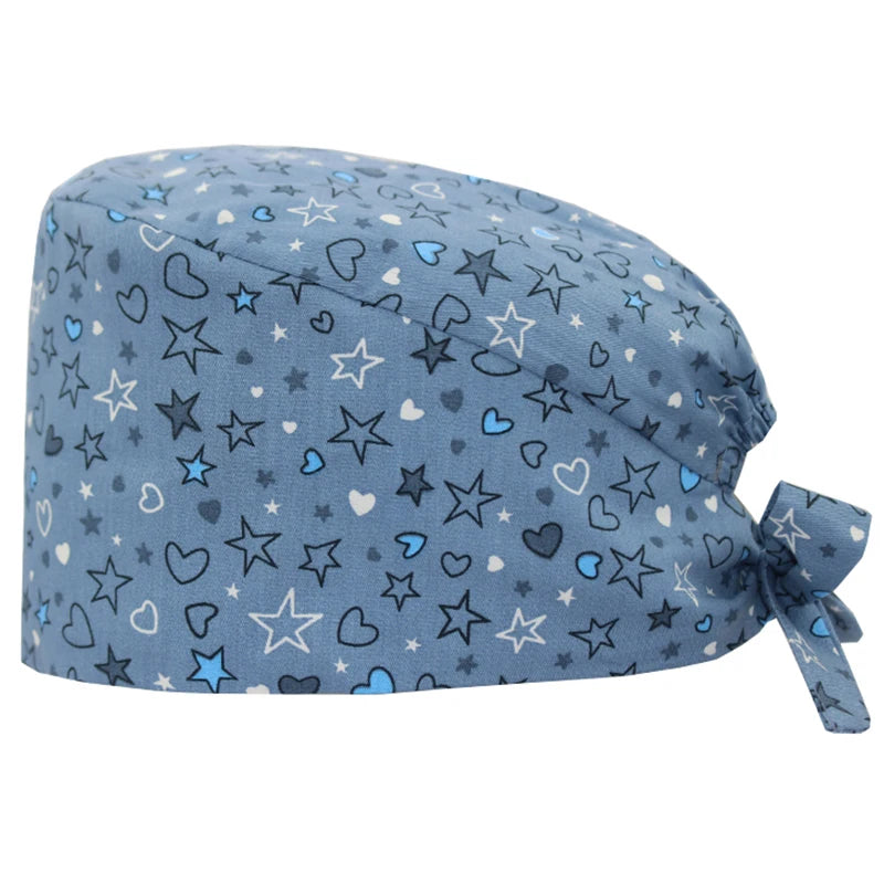 LONG HAIR Scrub Caps Surgical Medical Hats Cotton Nursing Caps Breathable Bouffant Healthcare Chef Pediatric Veterinary Hats M81