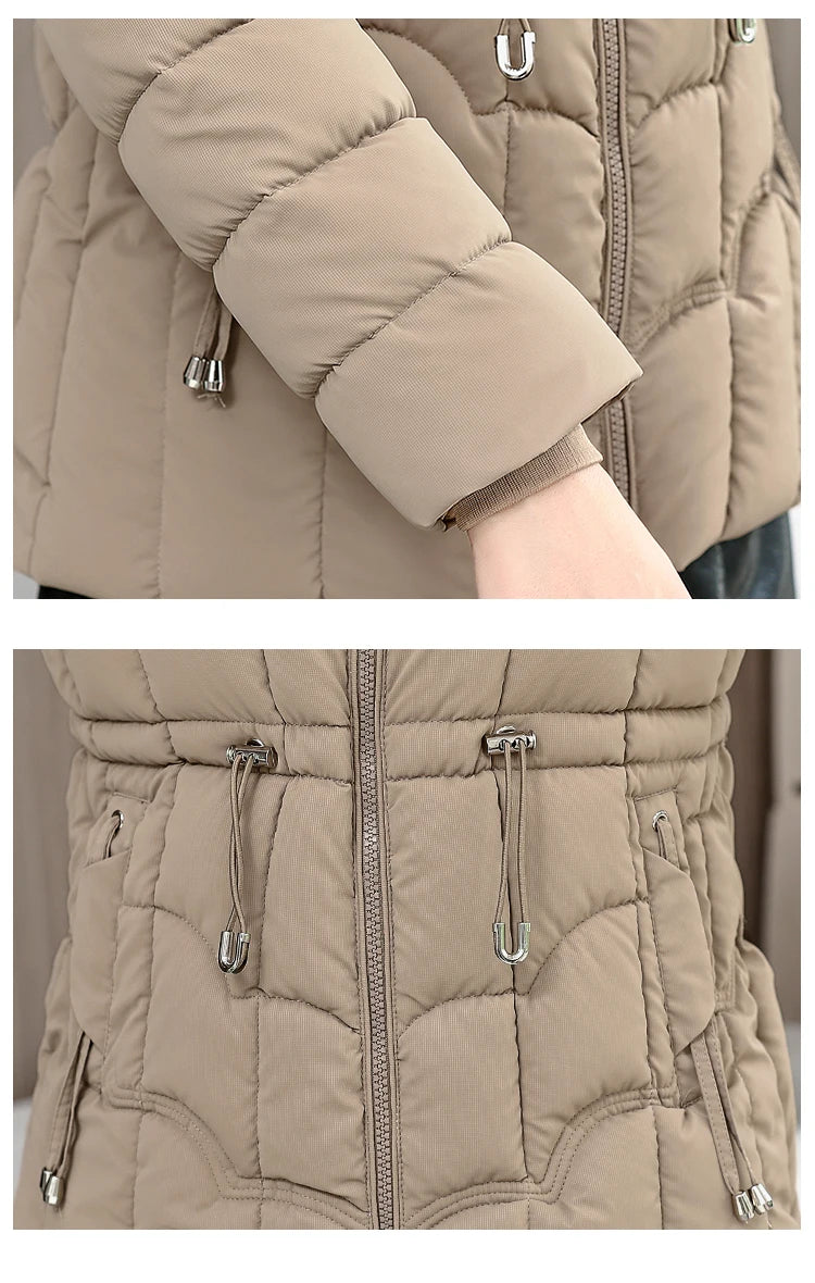 Winter  New Down Jacket Women Parkas Fashion High-Quality Warm Cotton Padded Coat Ladies Short Overcoat Hooded Overwear Tops