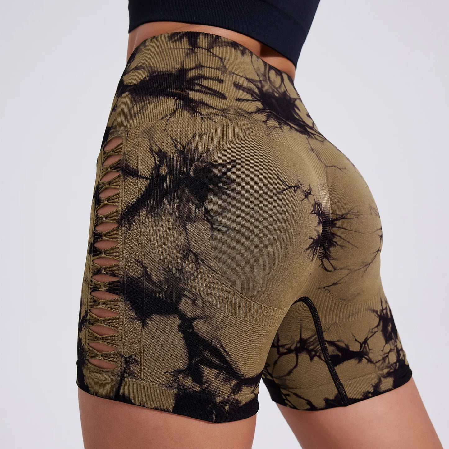 High Waist Lift Hip Elastic Women Leggings Casual Outdoors Running And Cycling Pants Yoga Workout Partial Tie-dye Sports Legging