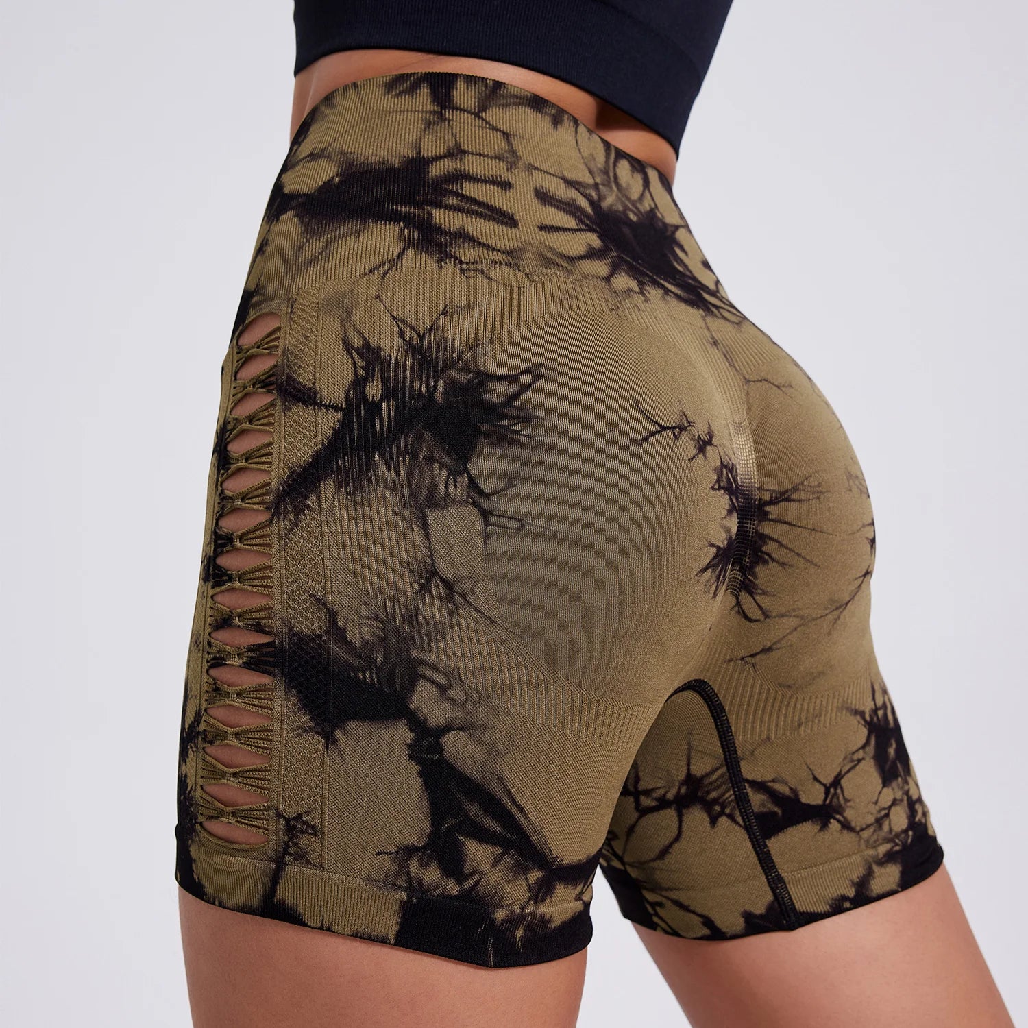 High Waist Lift Hip Elastic Women Leggings Casual Outdoors Running And Cycling Pants Yoga Workout Partial Tie-dye Sports Legging
