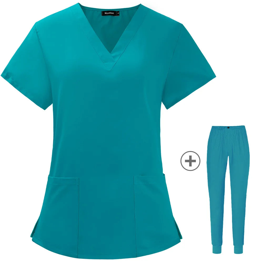 Wholesale Women Wear Scrub Suits Hospital Doctor Working Uniform Medical Surgical Multicolor Unisex Uniform Nurse Accessories
