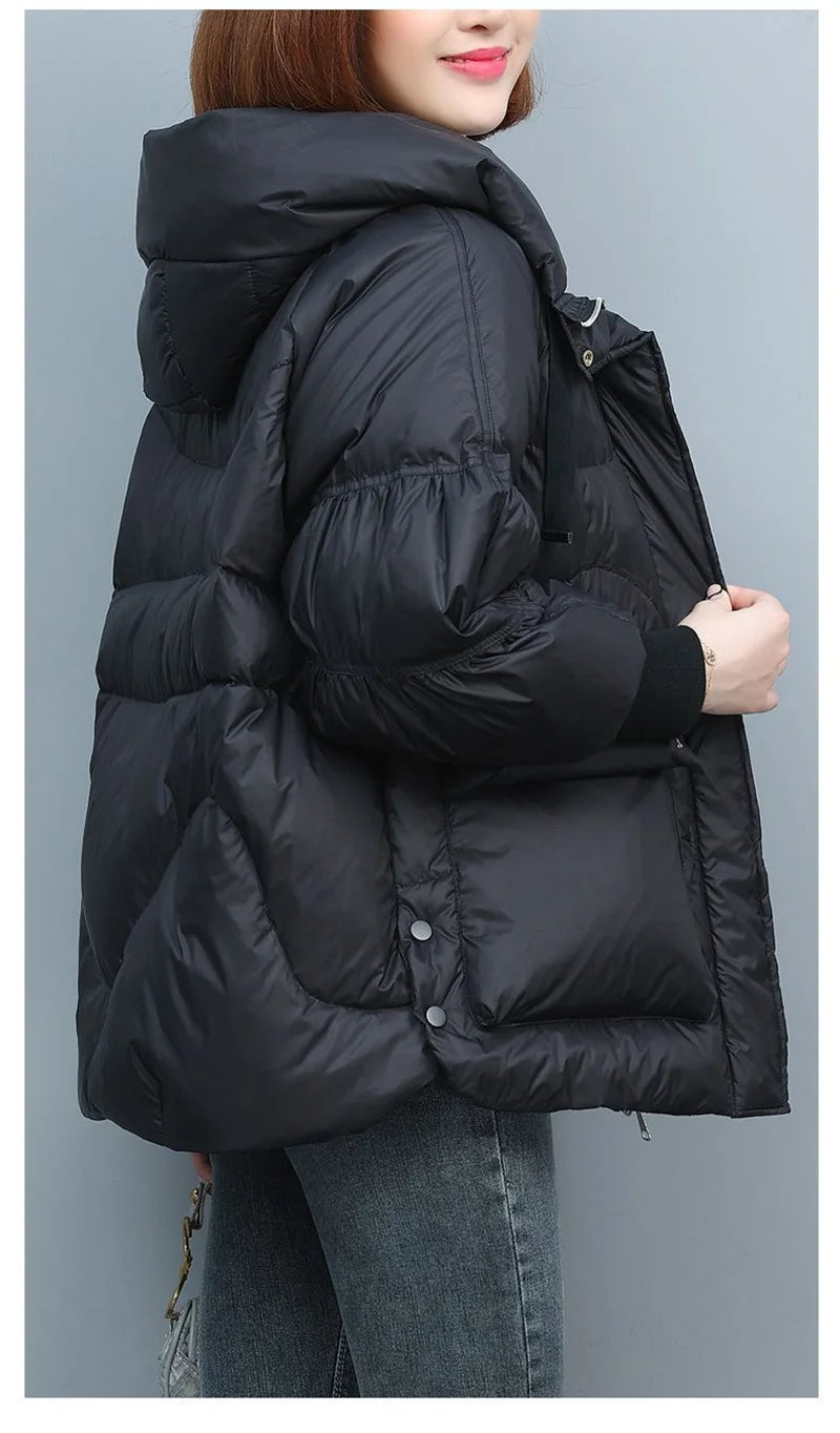 Winter Clothes Women Basic Jackets Warm Thick Down Cotton Jacket Female Short Hooded Fashion Padded-Cotton Jacket Parkas
