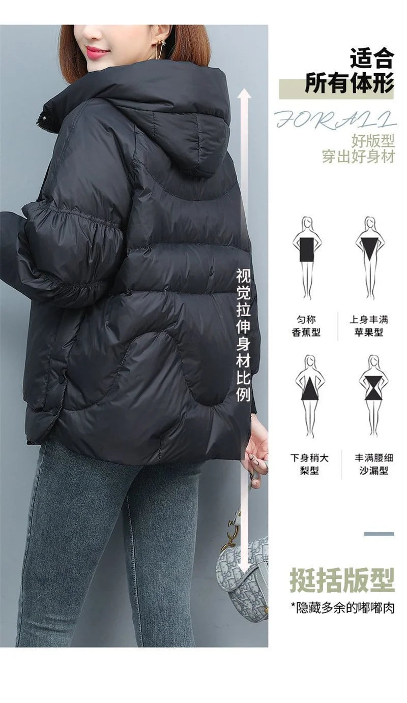 Winter Clothes Women Basic Jackets Warm Thick Down Cotton Jacket Female Short Hooded Fashion Padded-Cotton Jacket Parkas