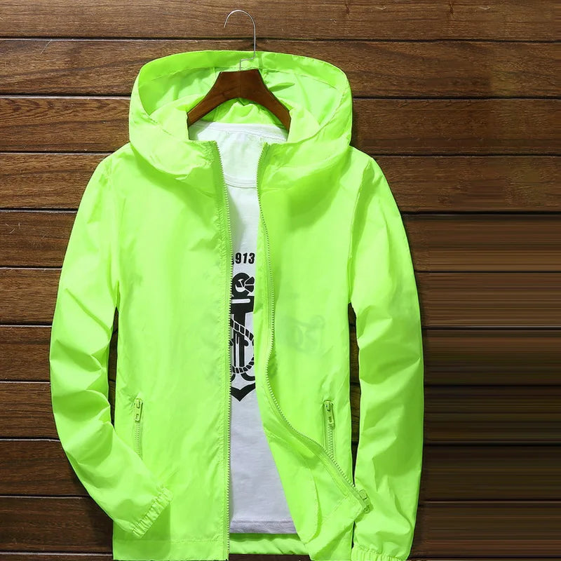 S-7XL Windproof Quick Dry Coat Ultra-Light Waterproof Jacket Men Women UV Outwear Camping Hiking Cycling Running Sport Rain Coat
