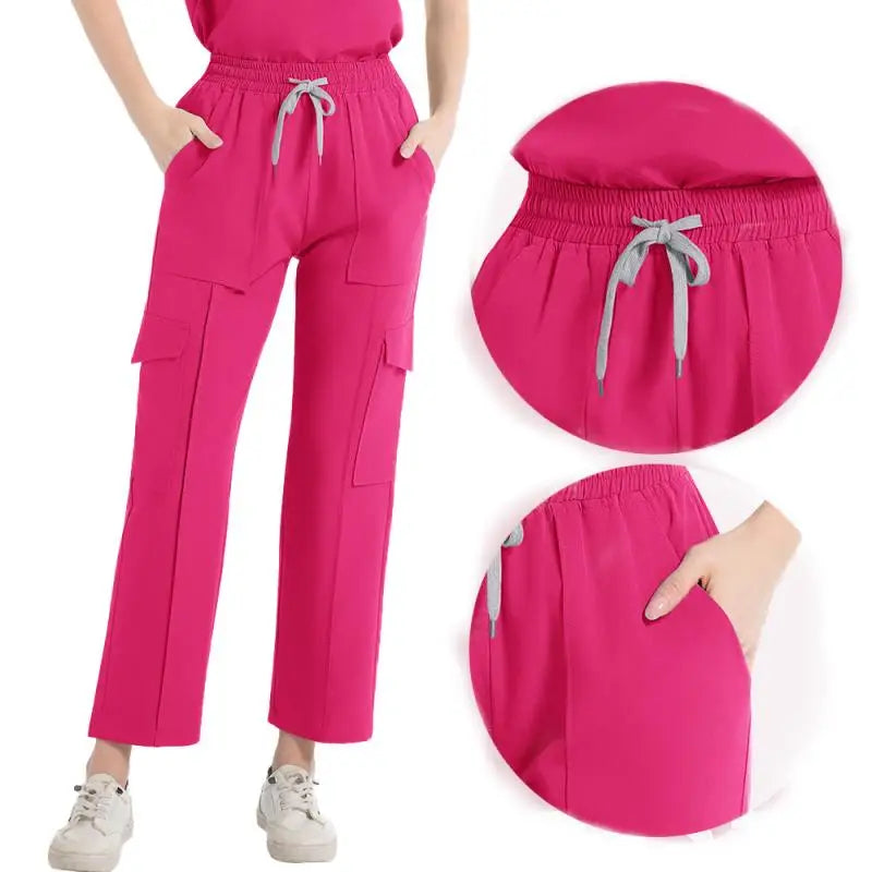 2 Pcs Medical Scrubs Uniform for Women Nurse Scrub Set with Pocket Nursing Operating Room Clothes