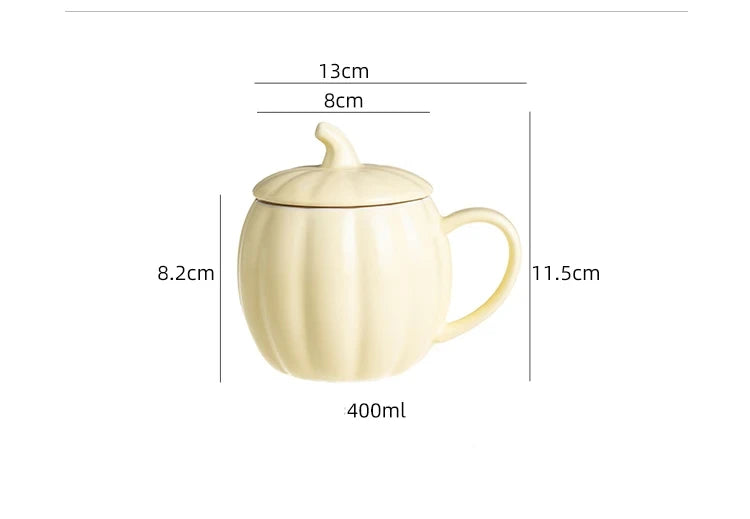 Multicolored Pumpkin Breakfast Mug Household Water Cup Ceramic Coffee Cups with Lid High Beauty Couple Oat Mugs Drinkware