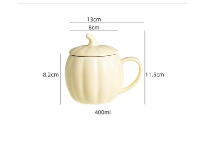 Multicolored Pumpkin Breakfast Mug Household Water Cup Ceramic Coffee Cups with Lid High Beauty Couple Oat Mugs Drinkware